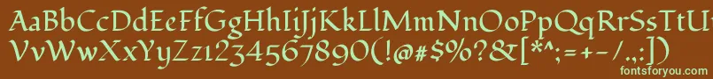 FondamentoRegular Font – Green Fonts on Brown Background