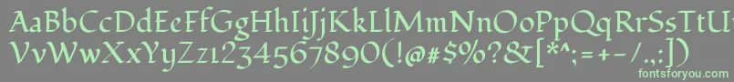 フォントFondamentoRegular – 灰色の背景に緑のフォント