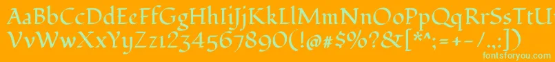 FondamentoRegular Font – Green Fonts on Orange Background