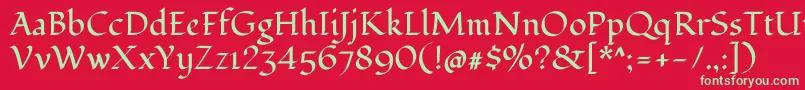 FondamentoRegular Font – Green Fonts on Red Background