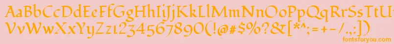 FondamentoRegular Font – Orange Fonts on Pink Background