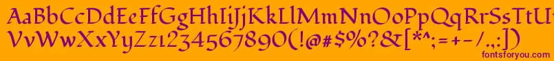 FondamentoRegular Font – Purple Fonts on Orange Background