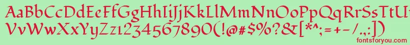 FondamentoRegular Font – Red Fonts on Green Background