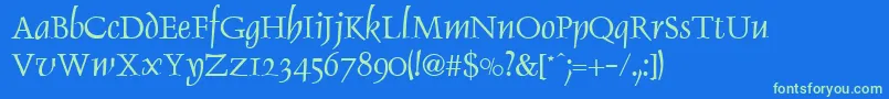 DaltonRegular Font – Green Fonts on Blue Background