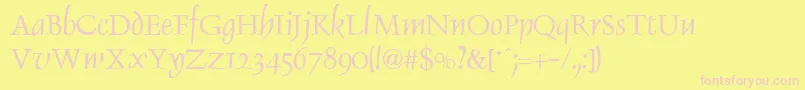DaltonRegular Font – Pink Fonts on Yellow Background