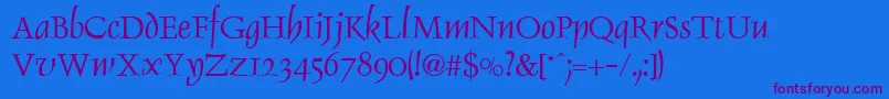 DaltonRegular Font – Purple Fonts on Blue Background