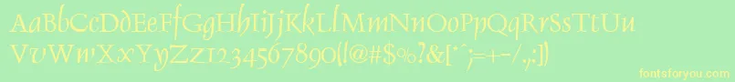 DaltonRegular Font – Yellow Fonts on Green Background
