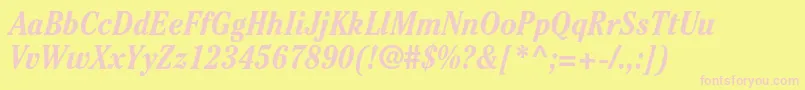 CheltenhamstdBoldcondit Font – Pink Fonts on Yellow Background