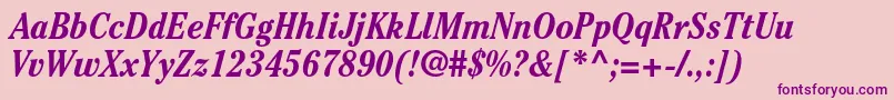 CheltenhamstdBoldcondit Font – Purple Fonts on Pink Background