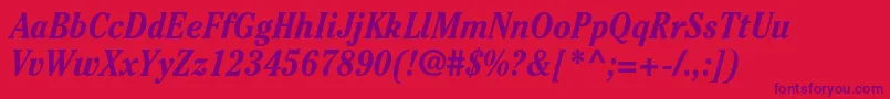 CheltenhamstdBoldcondit Font – Purple Fonts on Red Background