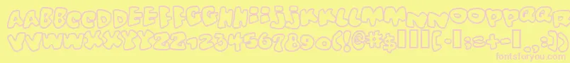 Vitamin ffy-Schriftart – Rosa Schriften auf gelbem Hintergrund