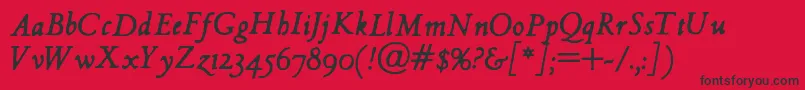 fuente HultogItalic – Fuentes Negras Sobre Fondo Rojo