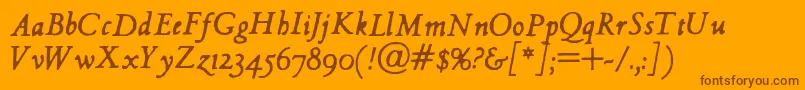 HultogItalic Font – Brown Fonts on Orange Background