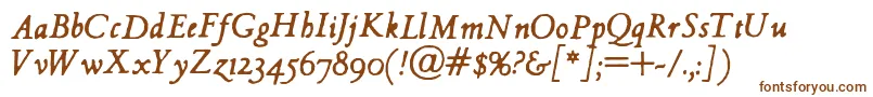 HultogItalic-fontti – ruskeat fontit valkoisella taustalla