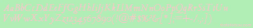 HultogItalic Font – Pink Fonts on Green Background