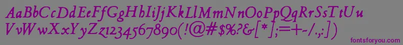 HultogItalic Font – Purple Fonts on Gray Background