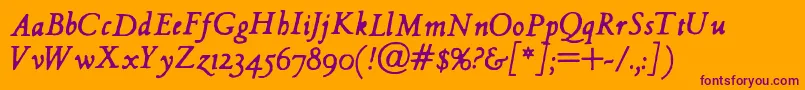 HultogItalic Font – Purple Fonts on Orange Background