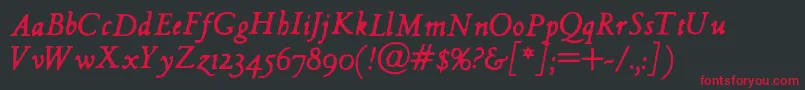 HultogItalic Font – Red Fonts on Black Background