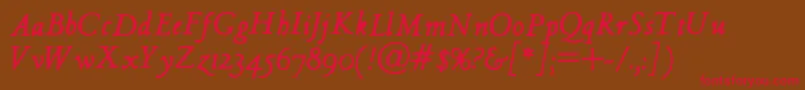 HultogItalic Font – Red Fonts on Brown Background