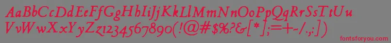 HultogItalic Font – Red Fonts on Gray Background