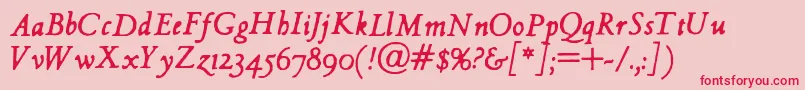 fuente HultogItalic – Fuentes Rojas Sobre Fondo Rosa