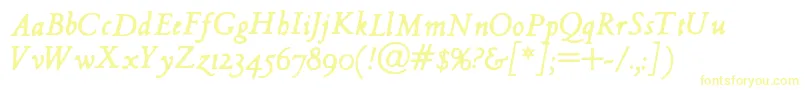 フォントHultogItalic – 黄色のフォント