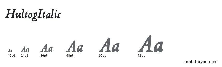 Размеры шрифта HultogItalic