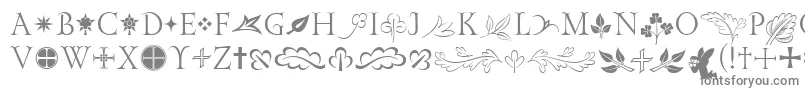 GoldencockerelinitornitcTt-fontti – harmaat kirjasimet valkoisella taustalla