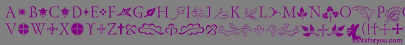 GoldencockerelinitornitcTt-fontti – violetit fontit harmaalla taustalla