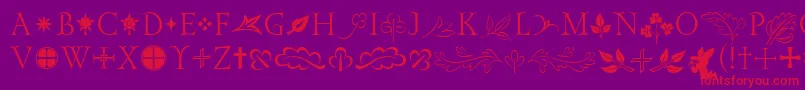 GoldencockerelinitornitcTt Font – Red Fonts on Purple Background