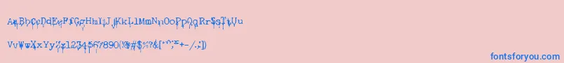 Weitere Informationen zur NasalDrip-Schriftart NasalDrip-Schriftart – Blaue Schriften auf rosa Hintergrund