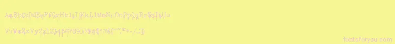Fonte NasalDrip – fontes rosa em um fundo amarelo
