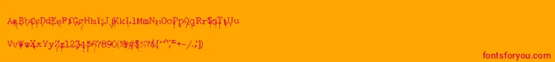 Weitere Informationen zur NasalDrip-Schriftart NasalDrip-Schriftart – Rote Schriften auf orangefarbenem Hintergrund