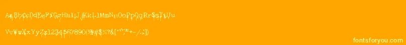 NasalDrip-Schriftart – Gelbe Schriften auf orangefarbenem Hintergrund