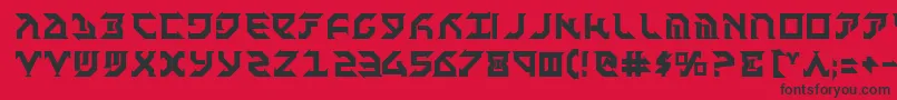 フォントFantazianBold – 赤い背景に黒い文字