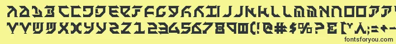 Czcionka FantazianBold – czarne czcionki na żółtym tle