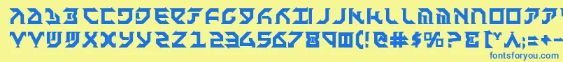 Czcionka FantazianBold – niebieskie czcionki na żółtym tle