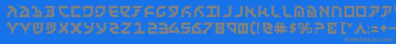 フォントFantazianBold – 青い背景に灰色の文字