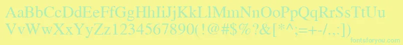 TimesRoman Font – Green Fonts on Yellow Background