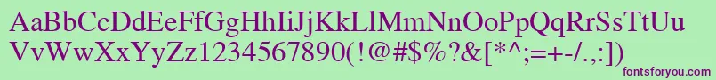 TimesRoman Font – Purple Fonts on Green Background