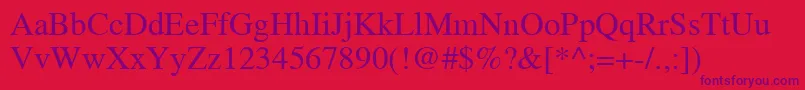 TimesRoman Font – Purple Fonts on Red Background