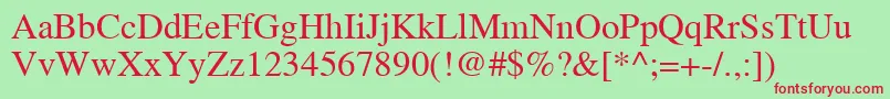 TimesRoman Font – Red Fonts on Green Background