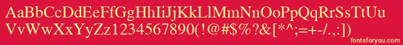 TimesRoman Font – Yellow Fonts on Red Background