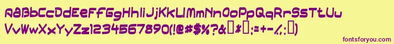 Field Font – Purple Fonts on Yellow Background