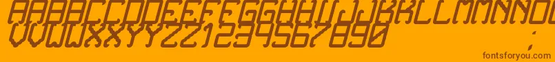 Fonte NoxtreyAufTfbBoldCursive – fontes marrons em um fundo laranja