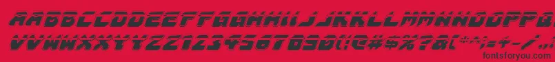 AstropolisLaserAcademyItalic Font – Black Fonts on Red Background