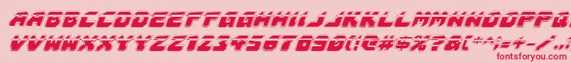 フォントAstropolisLaserAcademyItalic – ピンクの背景に赤い文字