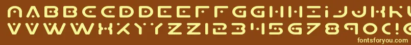 Шрифт Planetxexpand – жёлтые шрифты на коричневом фоне