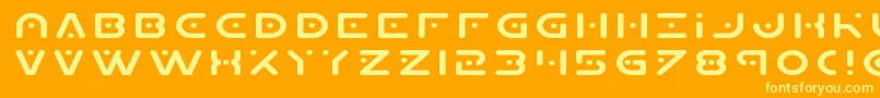 フォントPlanetxexpand – オレンジの背景に黄色の文字