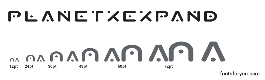 Planetxexpand Font Sizes